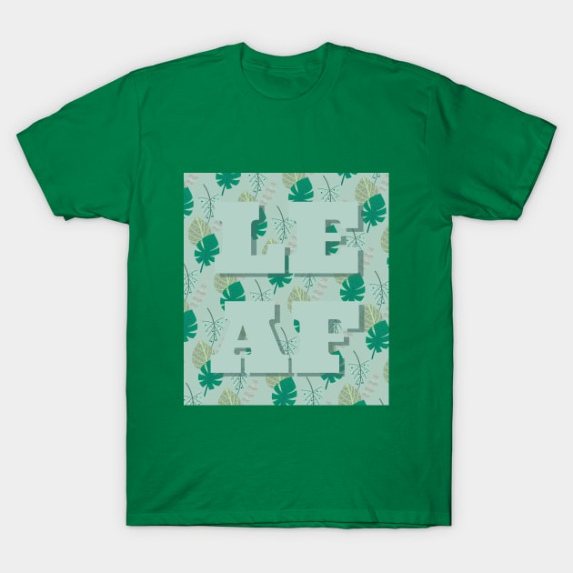 Leaf Pattern Green Nature T-Shirt Shirt Tee T-Shirt by Step Into Art